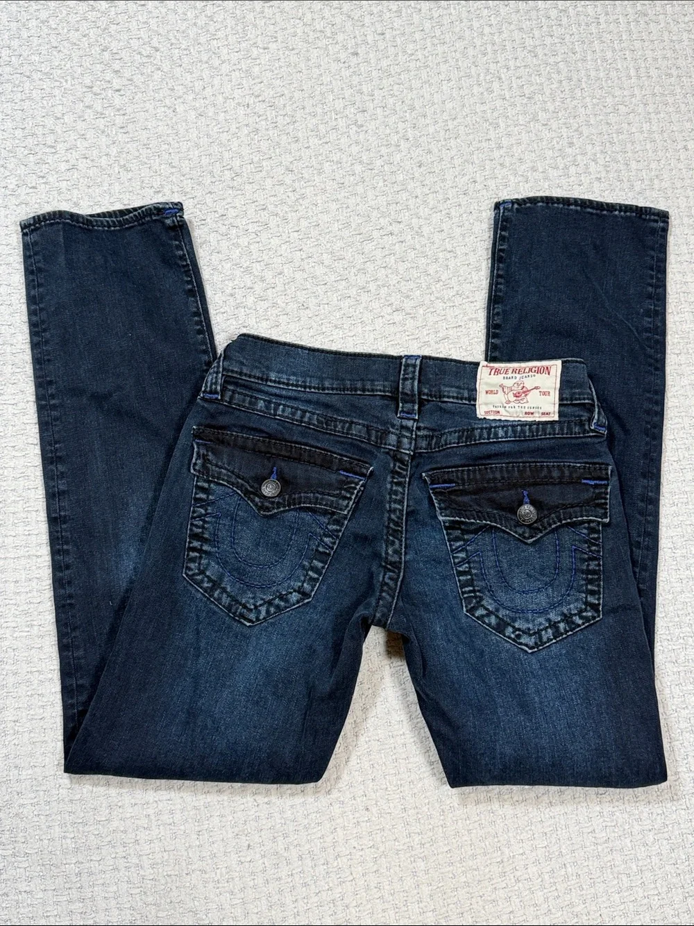 True Religion Ricky Flap Relaxed Straight Leg Blue Denim Jeans 105857  Size 29